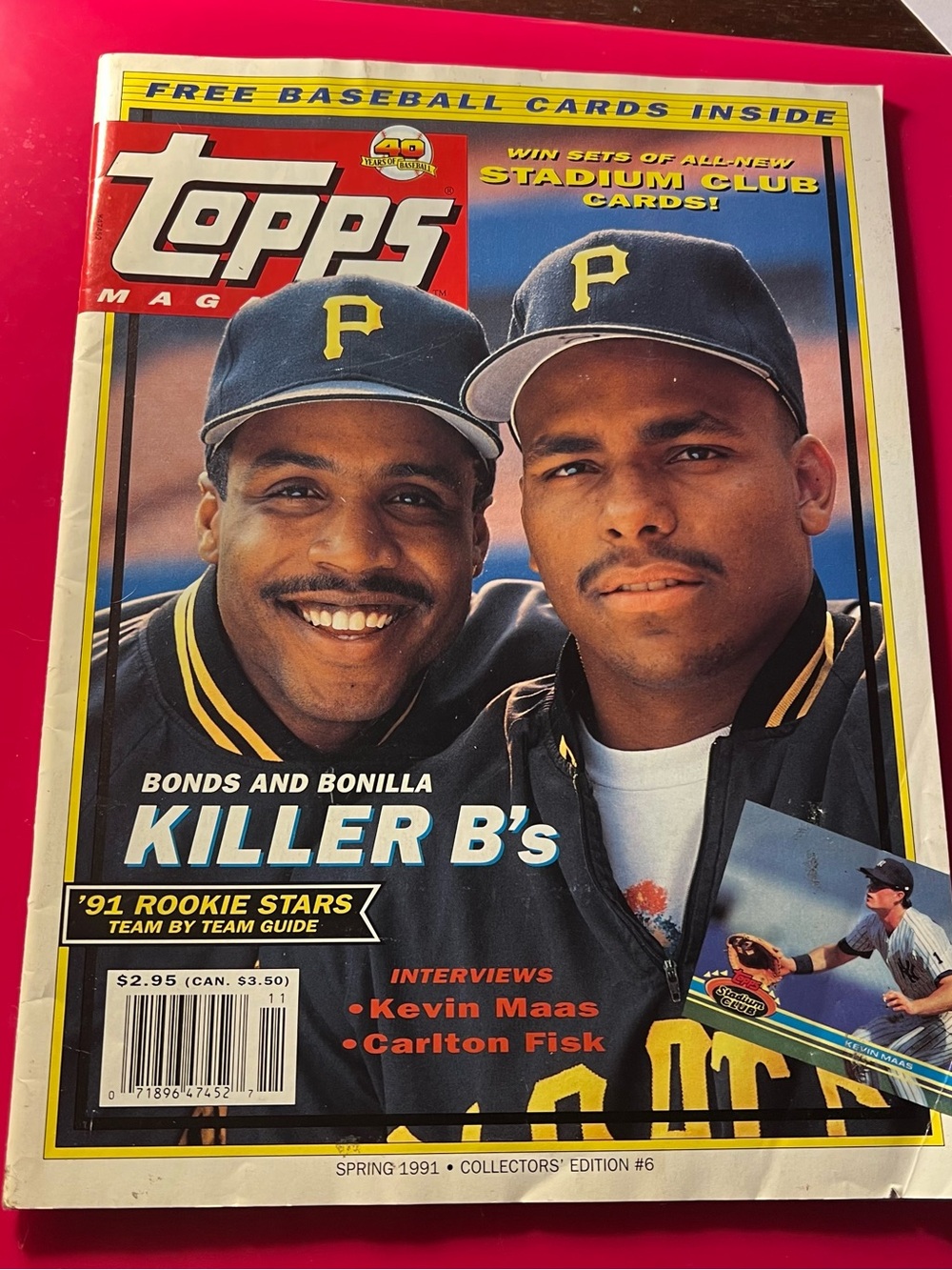 Topps Red and White Franklin Batting Glove Advertisement Print